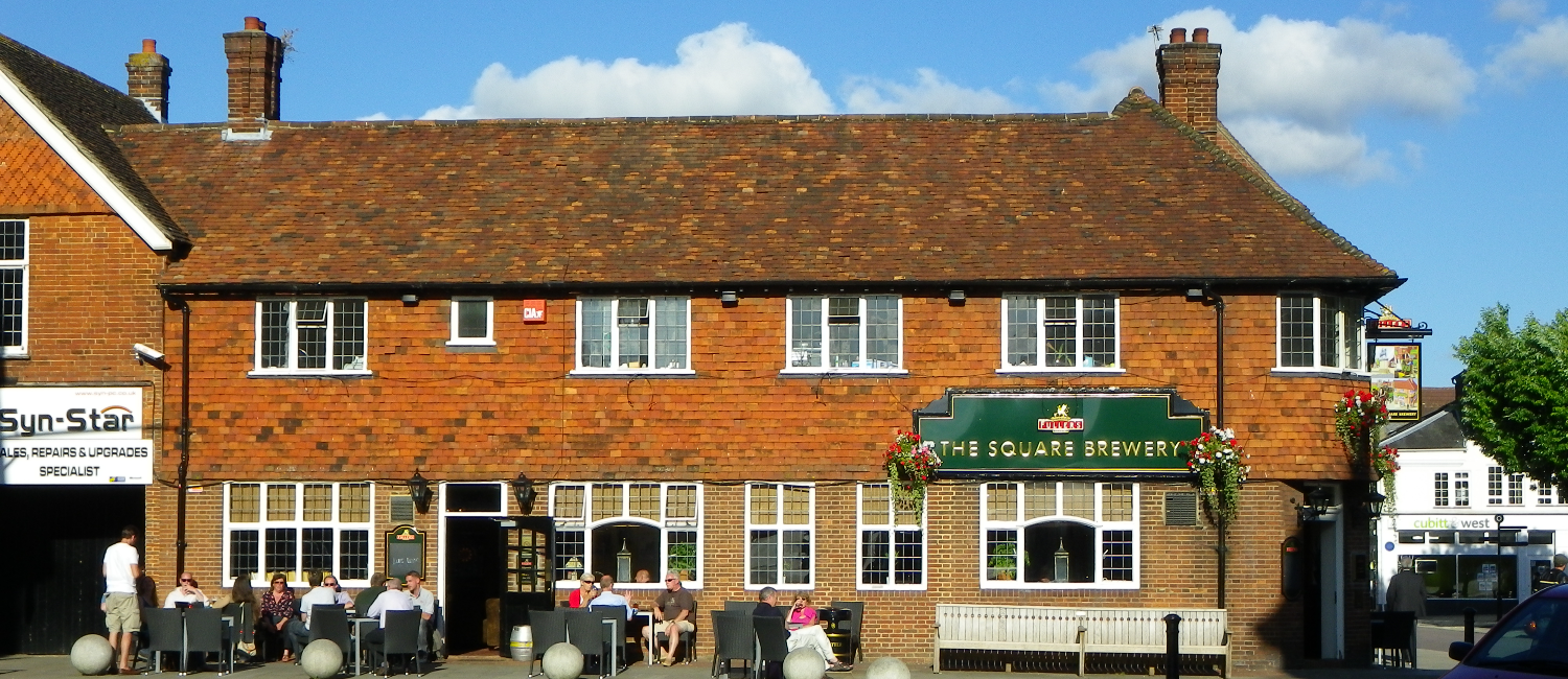 The square brewery pub building